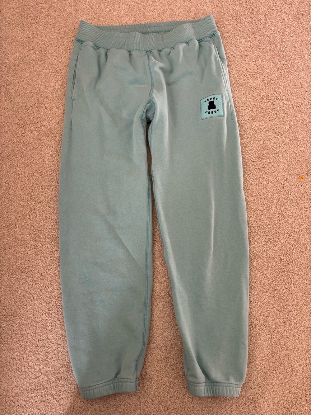 Teddy Fresh unisex cotton teal Joggers-tracksuit bear patch sz medium